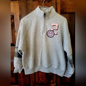 Limited 2 Girls Gray Quarter-Zip Sweatshirt